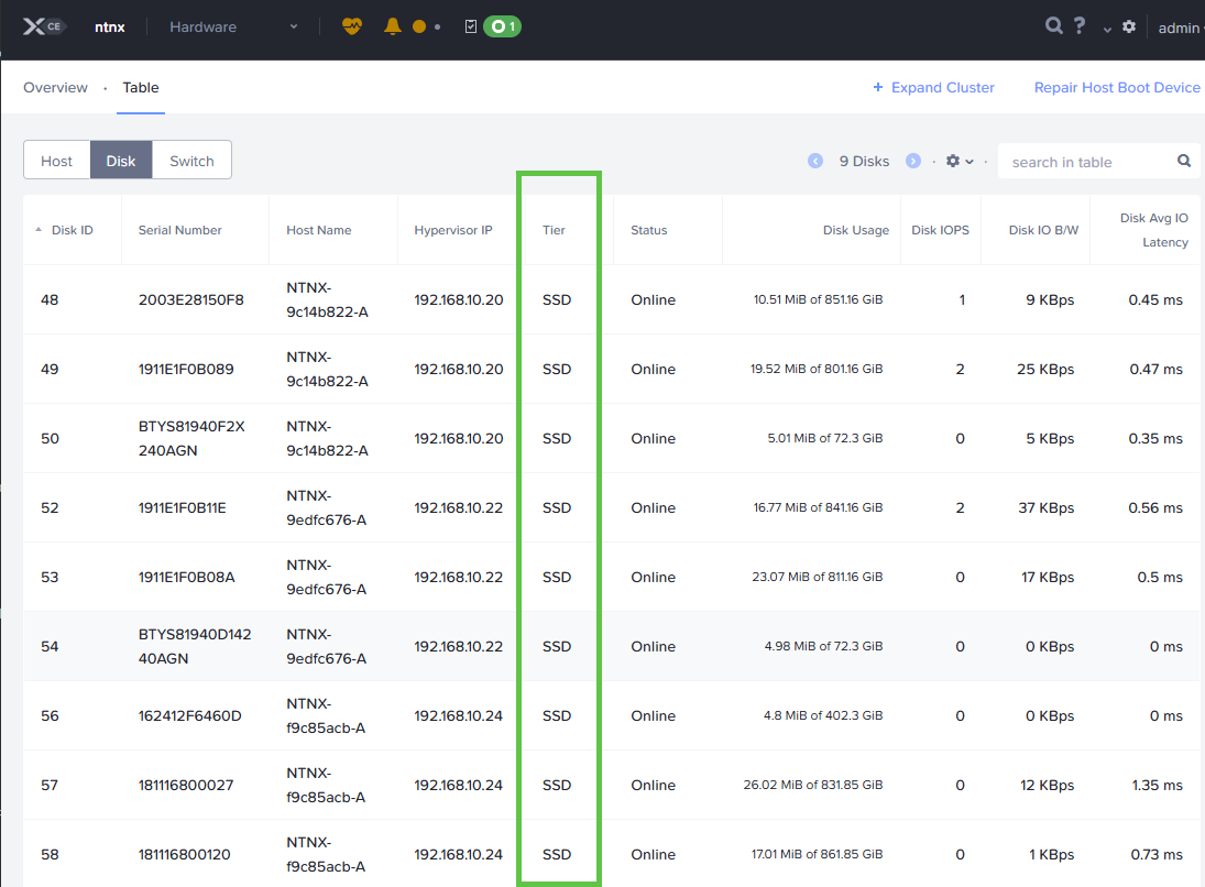 How to Verify and Correct Disk Tiering in a Nutanix CE Cluster